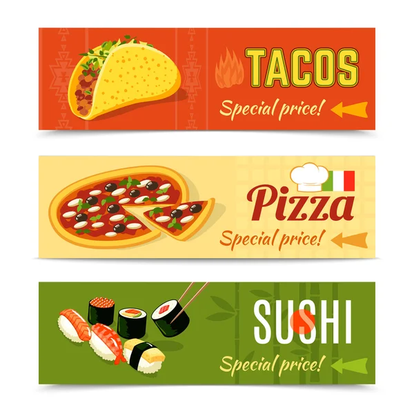 Food Banners Set — Stock Vector