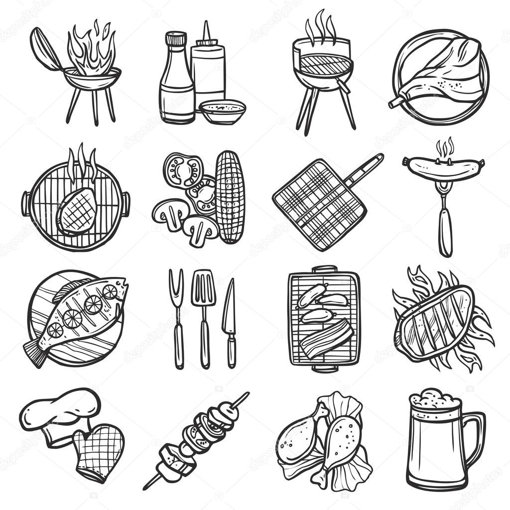 Bbq Grill Icons Set