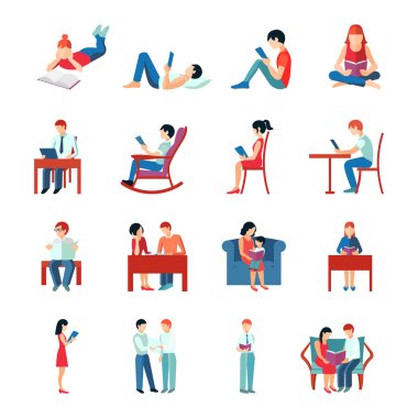 Reading People Set clipart