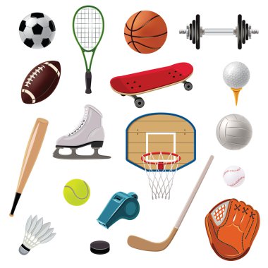 Sports Equipment Icons Set clipart