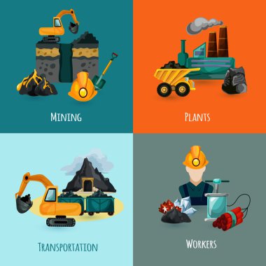 Mining Icons Set clipart