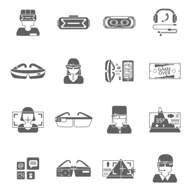 Sanal gözlük Icon Set