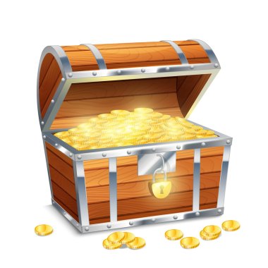 Chest With Coins clipart