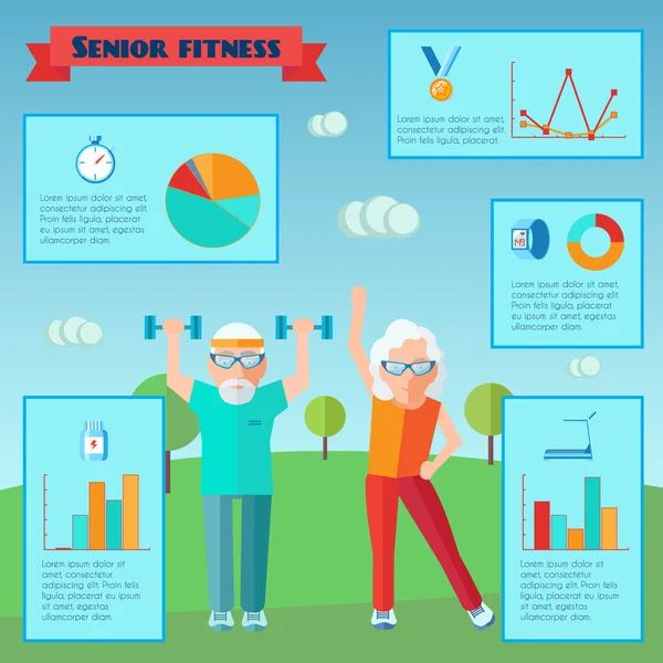 Senior Sport Infografías — Vector de stock