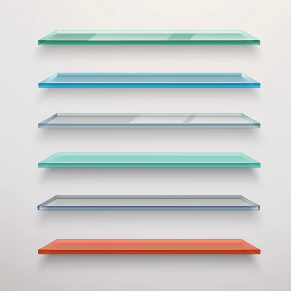 Ensemble d'étagères en verre — Image vectorielle