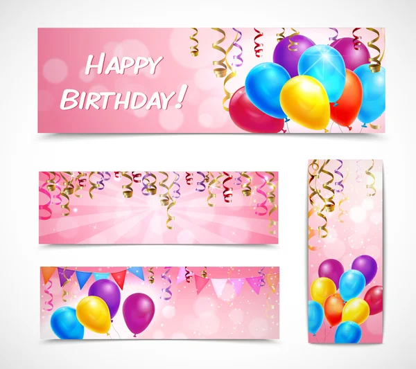 Conjunto de pancartas de celebración — Vector de stock