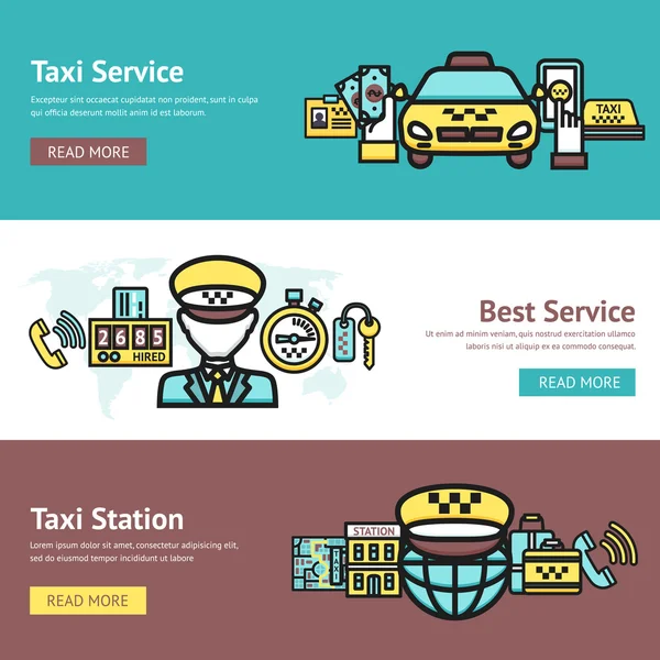 Taxi Banner-készlet — Stock Vector