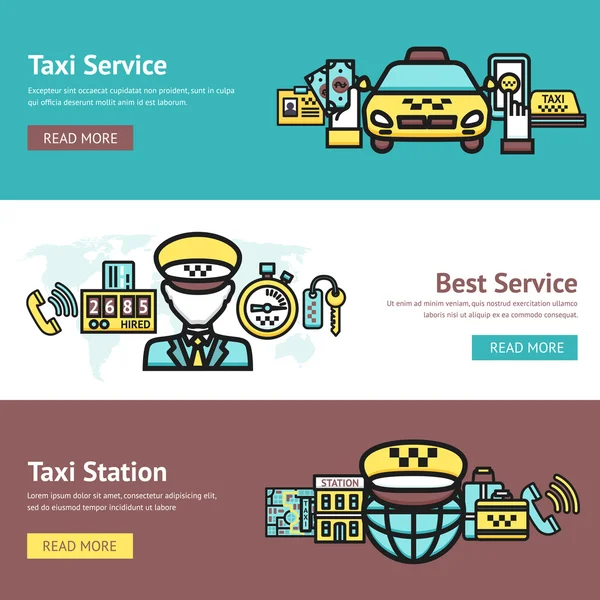 Taxi banner ditata - Stok Vektor