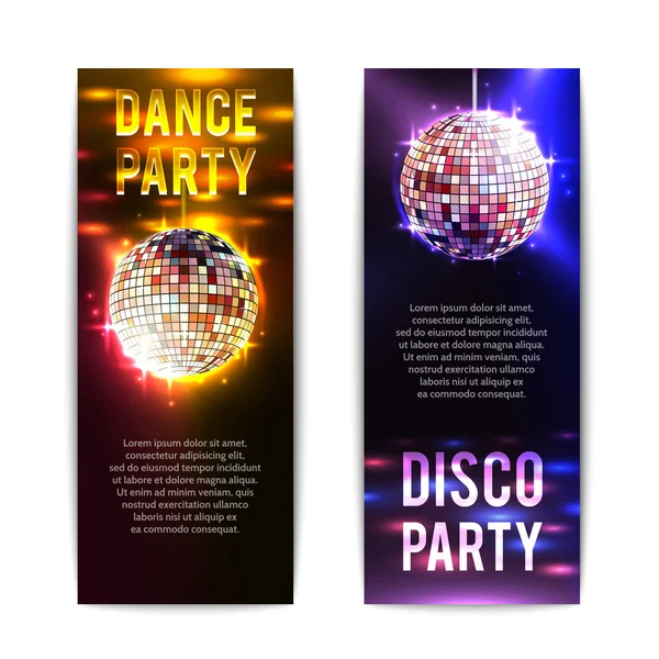 Disco Party Banners Vertical — Stock Vector