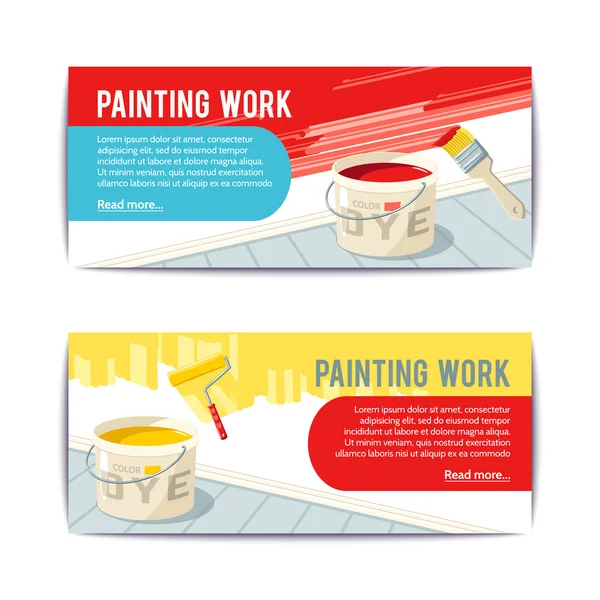 Schilderij werk Banners — Stockvector