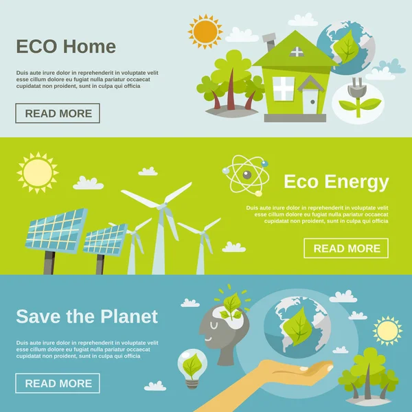 Sztandar Eco Energy — Wektor stockowy