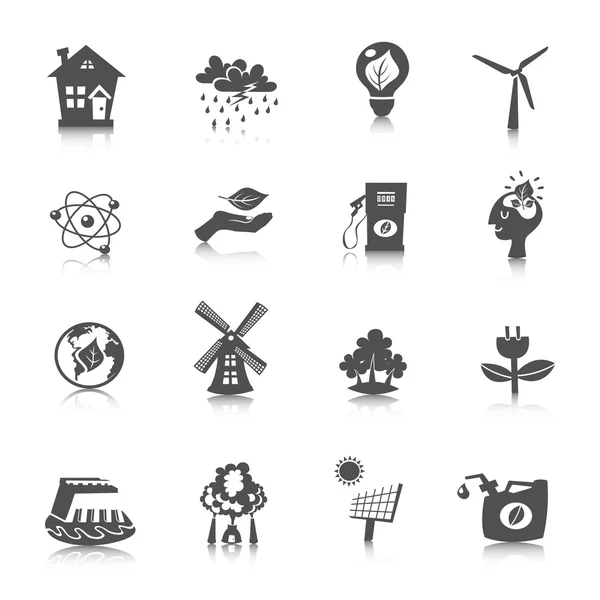 Conjunto de iconos de energía ecológica — Archivo Imágenes Vectoriales