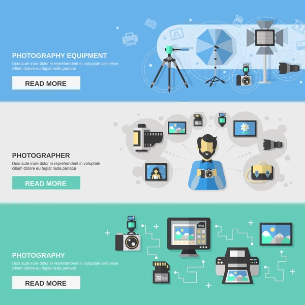 Fotografie Banner Set — Stockvector