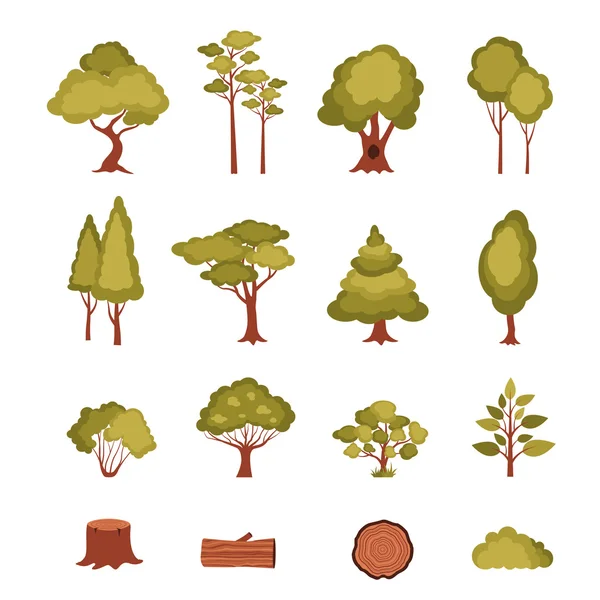 Conjunto de elementos forestales — Vector de stock