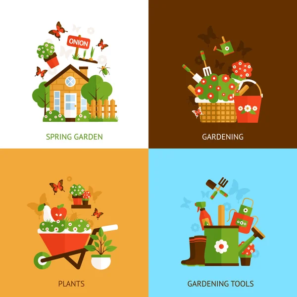 Gardening Design Concept — Stock Vector