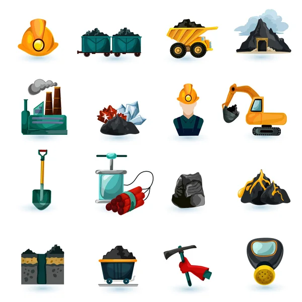 Mining icons set — стоковый вектор