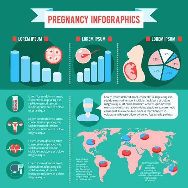 Schwangerschaft neugeborenen Infografiken — Stockvektor