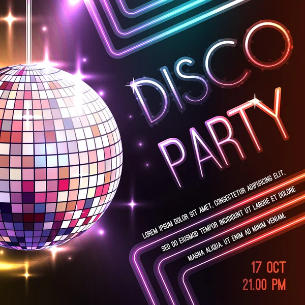 Disco-Party-Plakat — Stockvektor