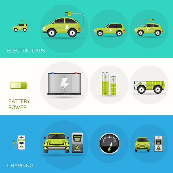 Banners eléctricos del coche — Vector de stock