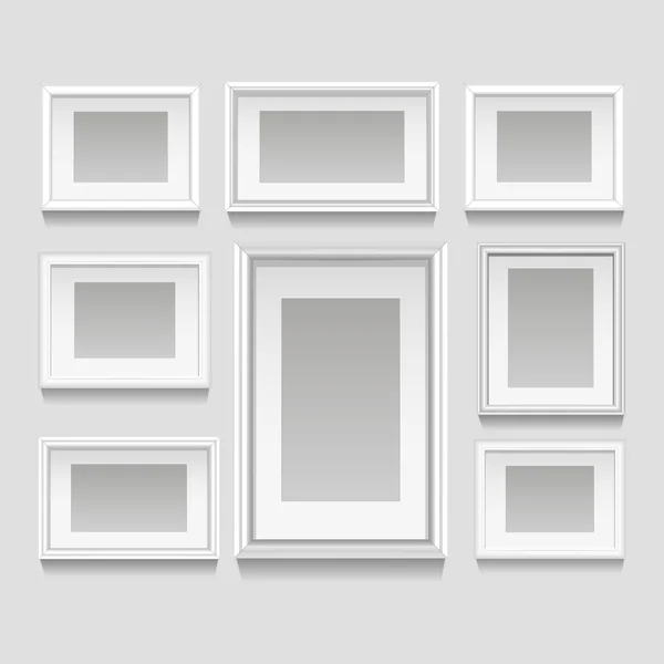 Conjunto de marcos blancos — Archivo Imágenes Vectoriales