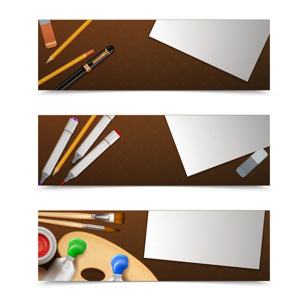 Drawing Banners Horizontal — Stock Vector