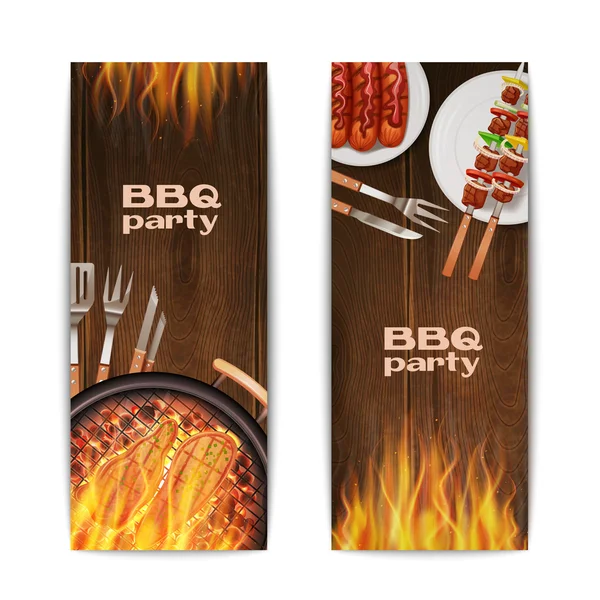 Bbq Banners de parrilla — Archivo Imágenes Vectoriales