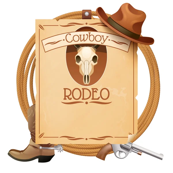 Cartel retro rodeo — Vector de stock