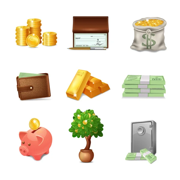 Conjunto de iconos financieros — Vector de stock