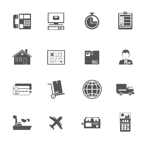 Black and white logistic service icon. — Stock Vector