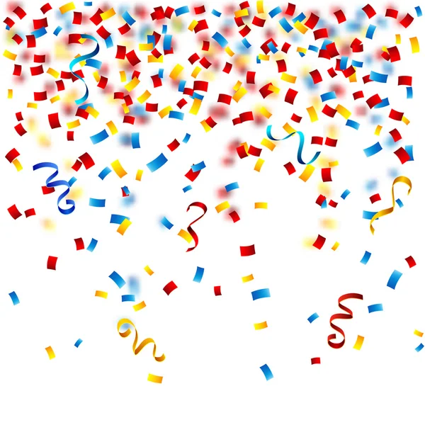 Confettis colorés sur le fond blanc — Image vectorielle