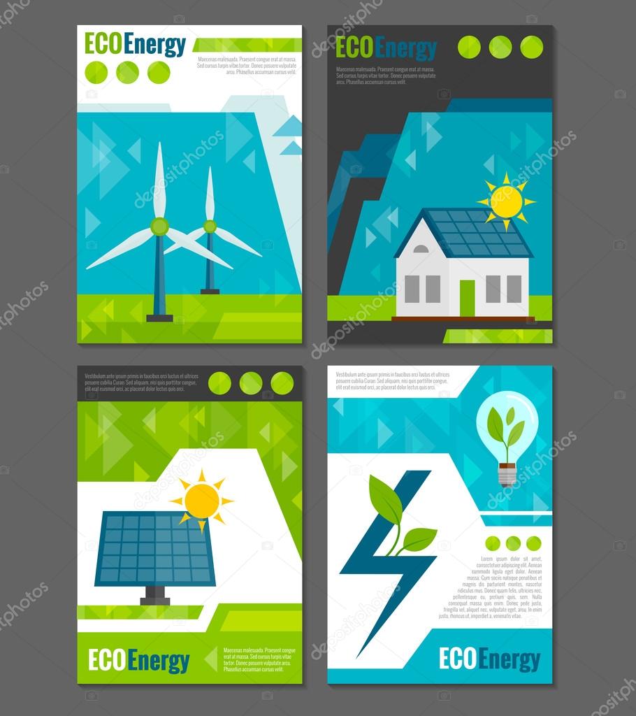 Eco energy icons poster