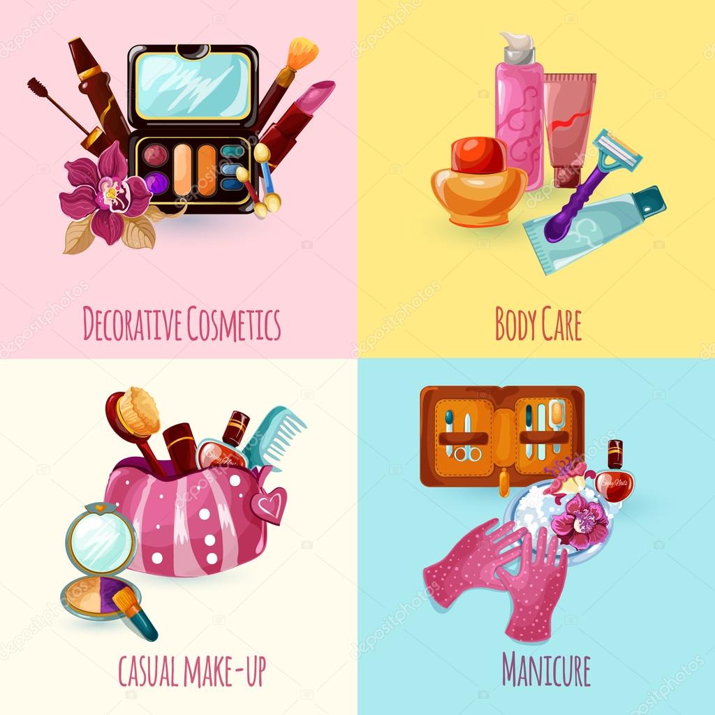 Cosmetics Icons Set