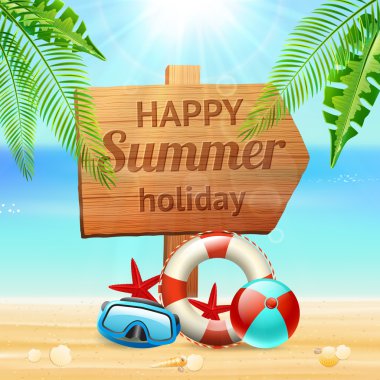 Ahşap tabela Seaside