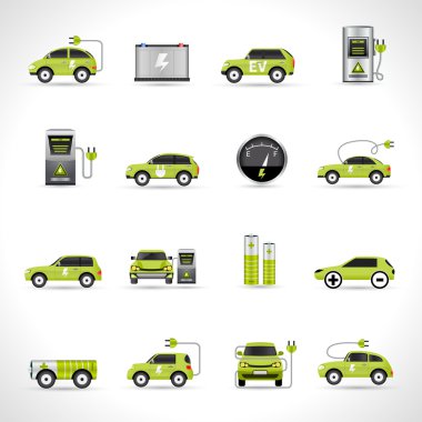 Electric Car Icons clipart