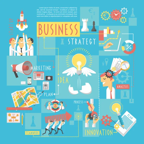 Business concept infographic elementen poster — Stockvector