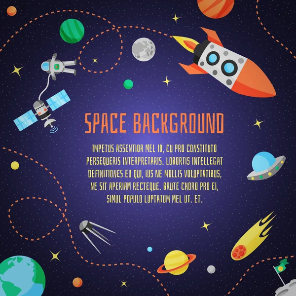 Space Cartoon Background — Stock Vector