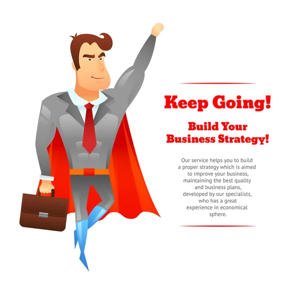 Superhero businessman poster — Stock Vector