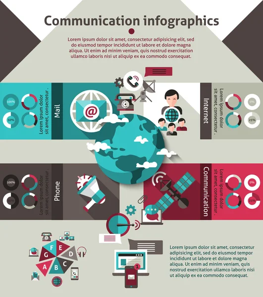 Kommunikációs Infographics készlet — Stock Vector