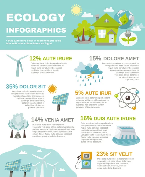 Infográficos de energia ecológica —  Vetores de Stock