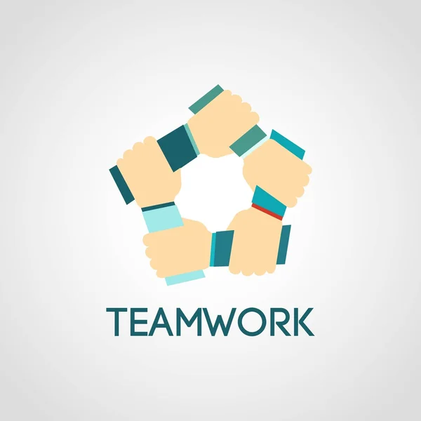 Teamwork-Ikonen flach — Stockvektor