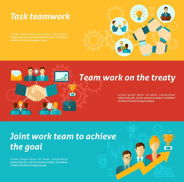 Teamwork Banner Set — Stock Vector