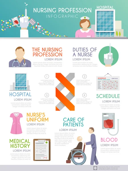 Nurse Infographics Set — Stock Vector