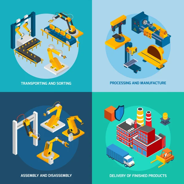 Isometrische Robot machines — Stockvector