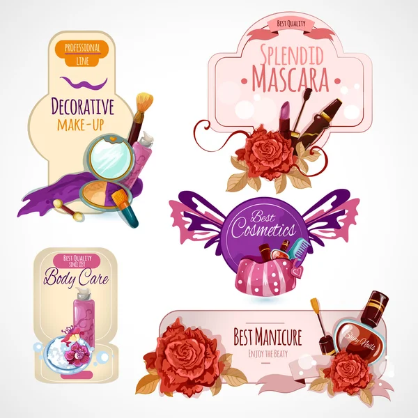 Cosmetica label set — Stockvector