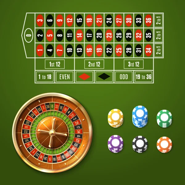 Evropská ruleta Set — Stockový vektor