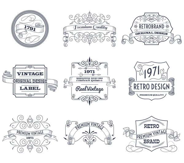 Ensemble d'étiquettes vintage — Image vectorielle
