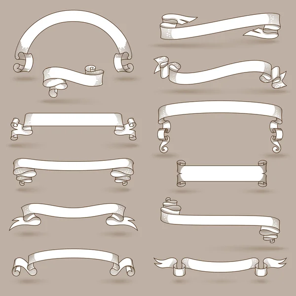 ビンテージ リボン セット — ストックベクタ