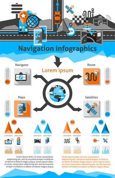 Set infografico di navigazione — Vettoriale Stock