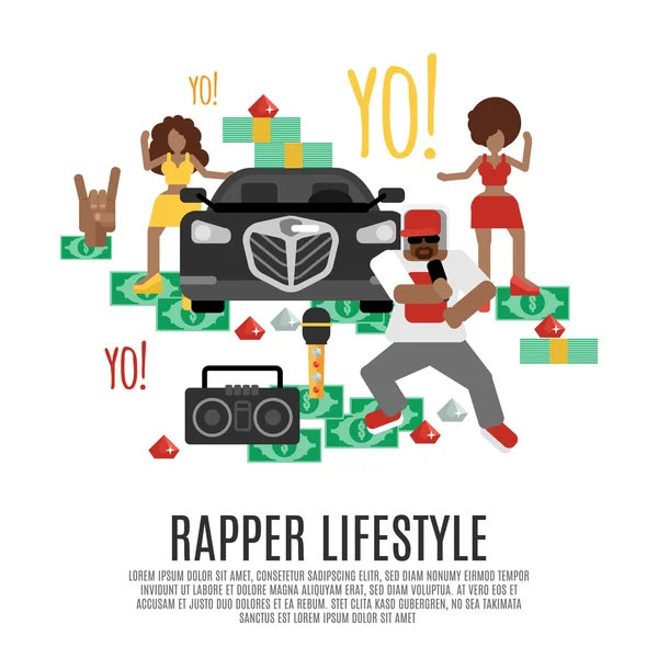 Rap müzik konsepti — Stok Vektör