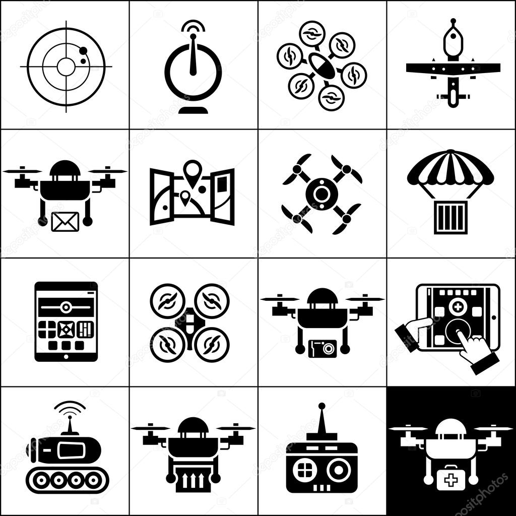 Drone Icons Black